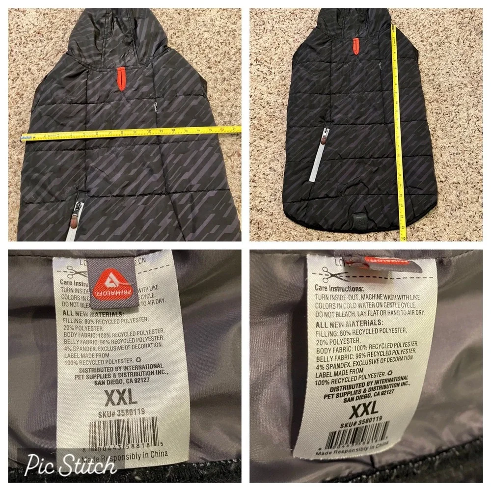 Reddy Dog‎ Reflective Puffer Jacket Insulated Water-Resistant Black Gray XXLarge